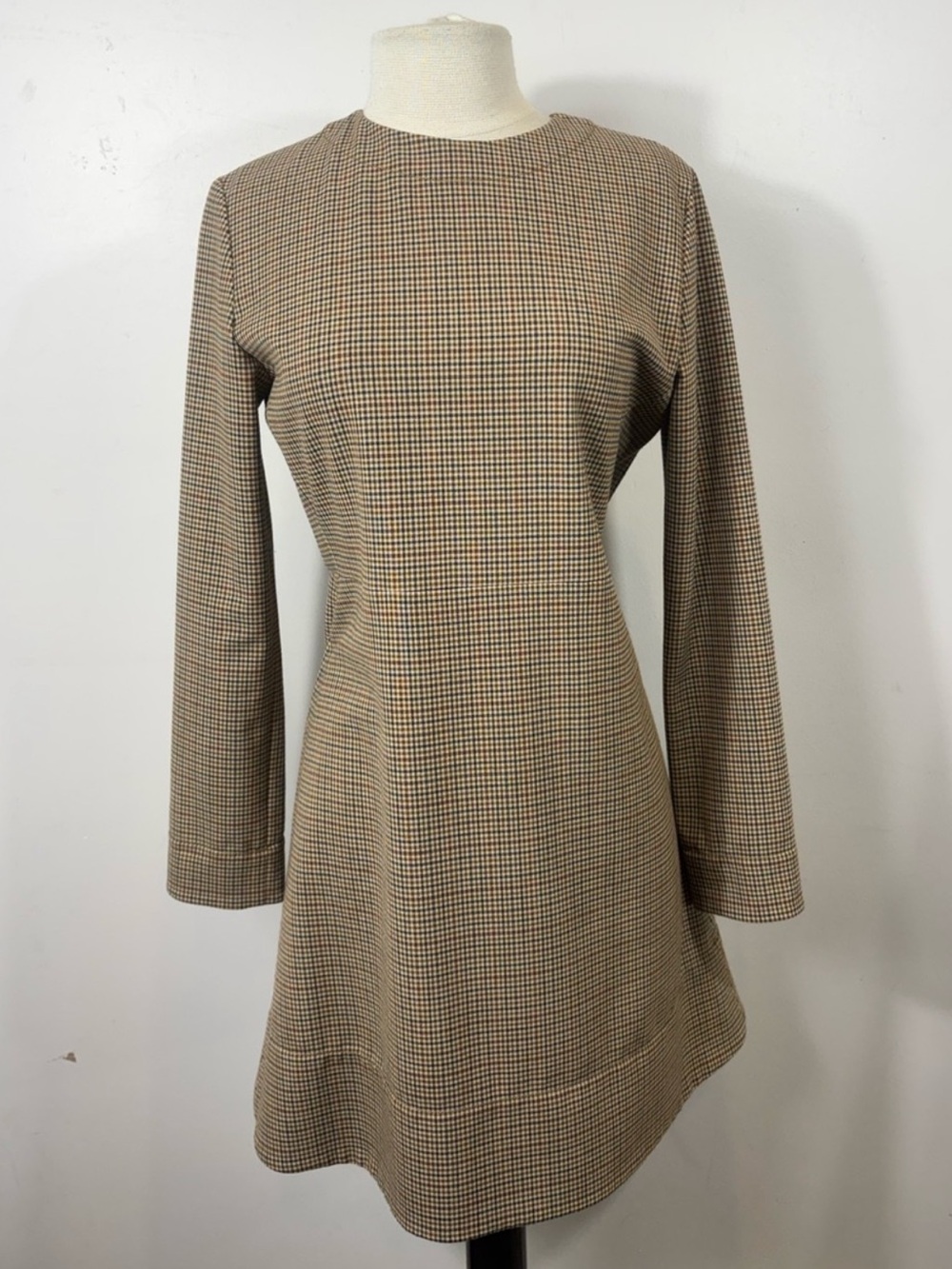 A.P.C. Rue Madame Paris Houndstooth Plaid Mini Dress Size 38 Medium 6 French